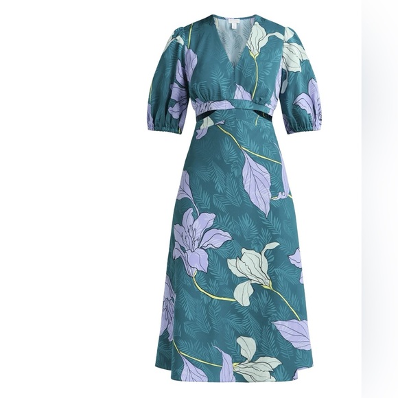 Sofia Vergara Satin Jacquard dress mid calf length - Picture 4 of 5